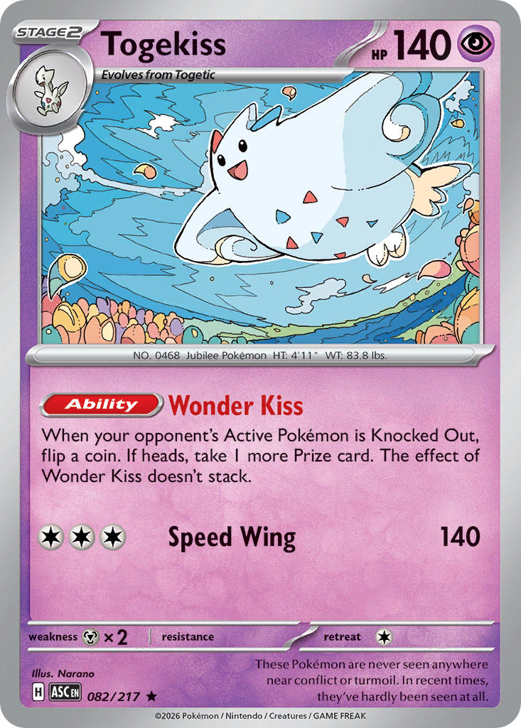 (082/217) Pokemon TCG Ascended Heroes Single: Togekiss Rare
