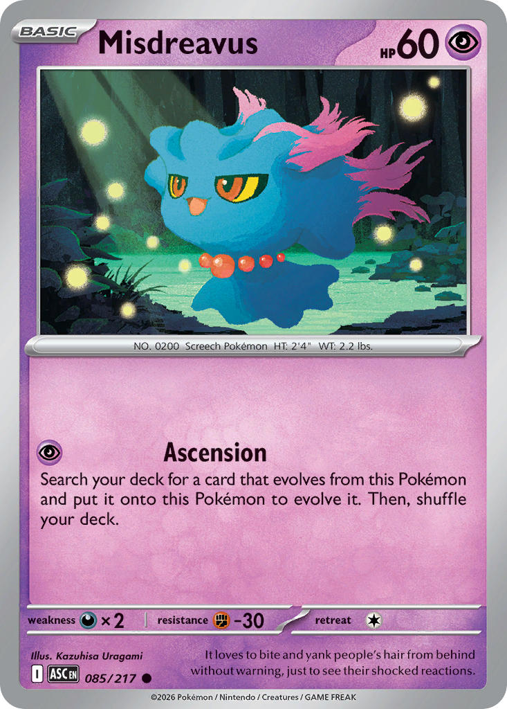 (085/217) Pokemon TCG Ascended Heroes Single: Misdreavus Common