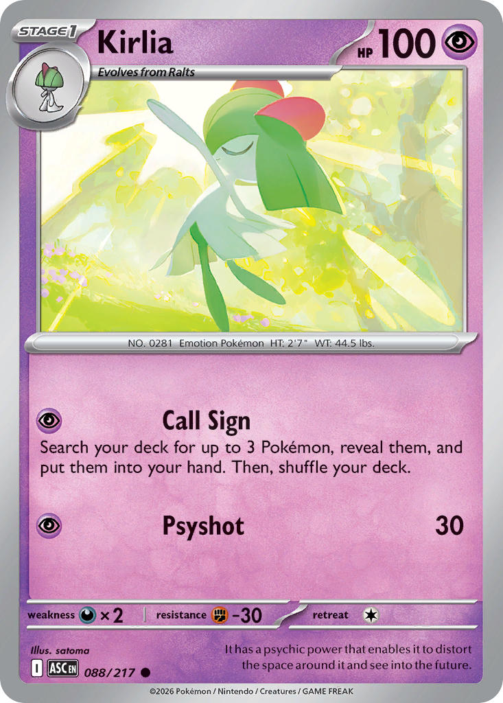 (088/217) Pokemon TCG Ascended Heroes Single: Kirlia Common