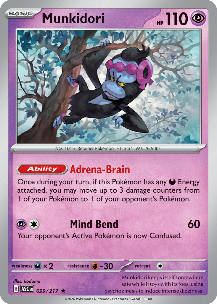 (099/217) Pokemon TCG Ascended Heroes Single: Munkidori Rare
