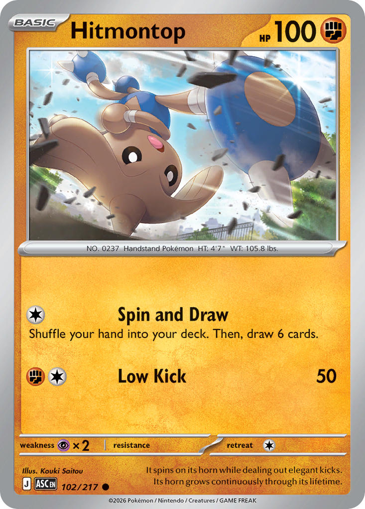 (102/217) Pokemon TCG Ascended Heroes Single: Hitmontop Common