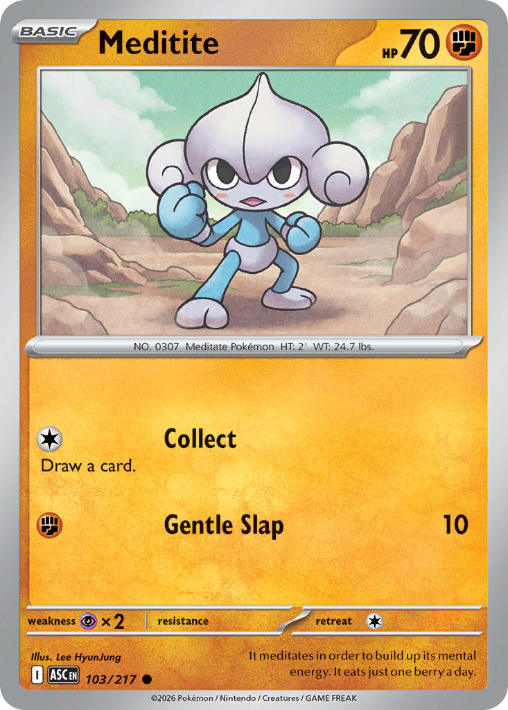 (103/217) Pokemon TCG Ascended Heroes Single: Meditite Common