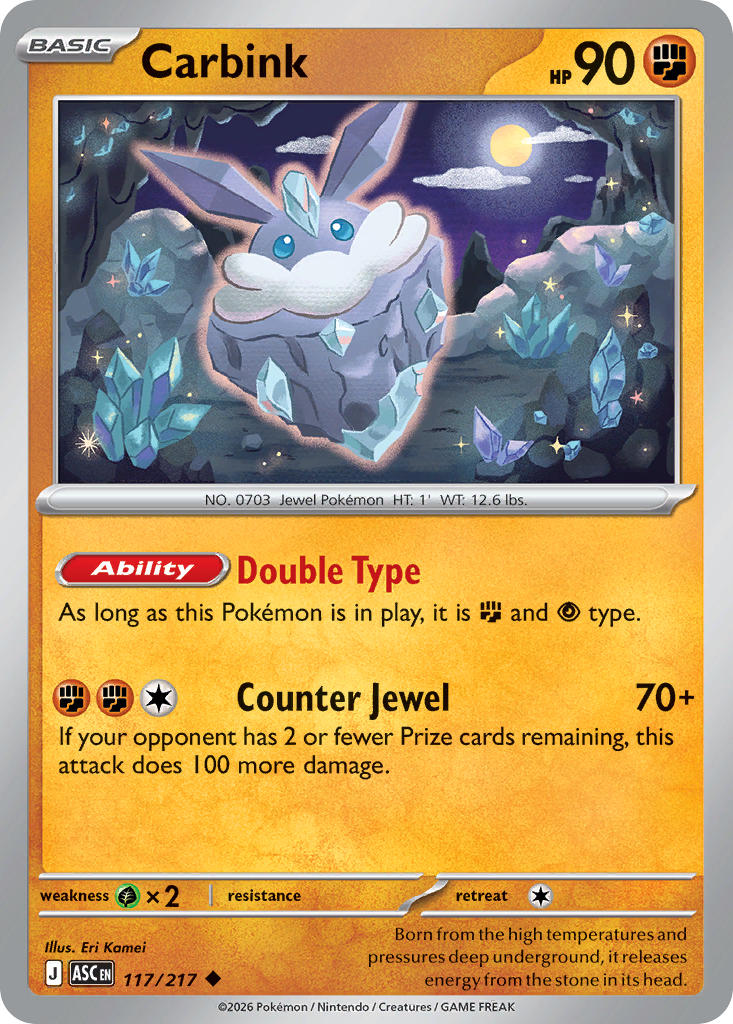 (117/217) Pokemon TCG Ascended Heroes Single: Carbink Uncommon