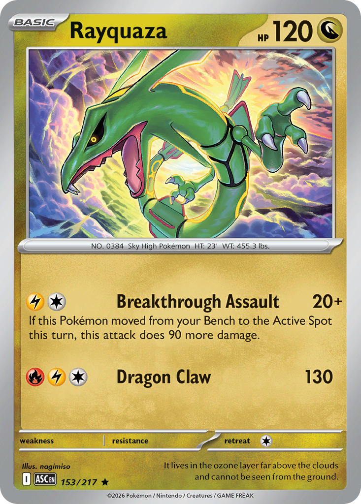 (153/217) Pokemon TCG Ascended Heroes Single: Rayquaza Rare