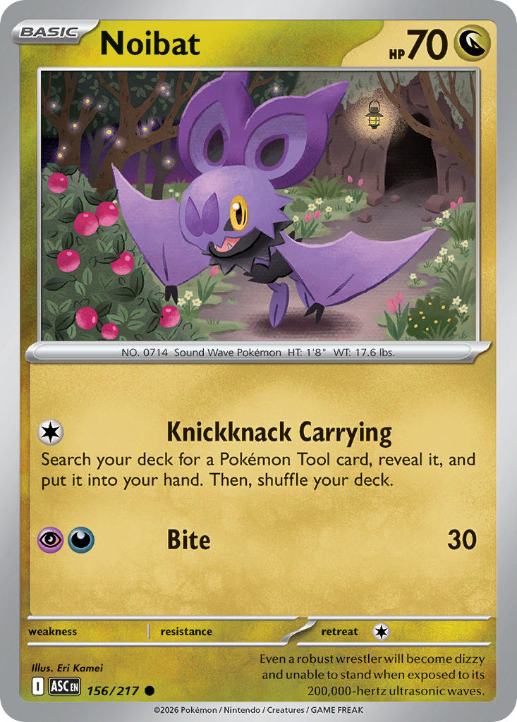 (156/217) Pokemon TCG Ascended Heroes Single: Noibat Common