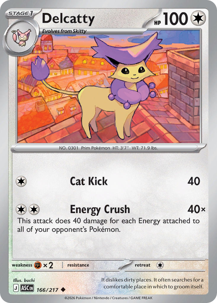 (166/217) Pokemon TCG Ascended Heroes Single: Delcatty Uncommon