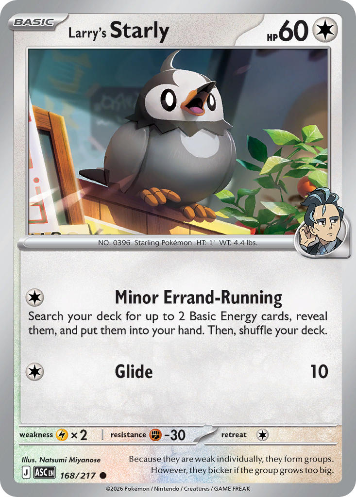 (168/217) Pokemon TCG Ascended Heroes Single: Larry's Starly Common