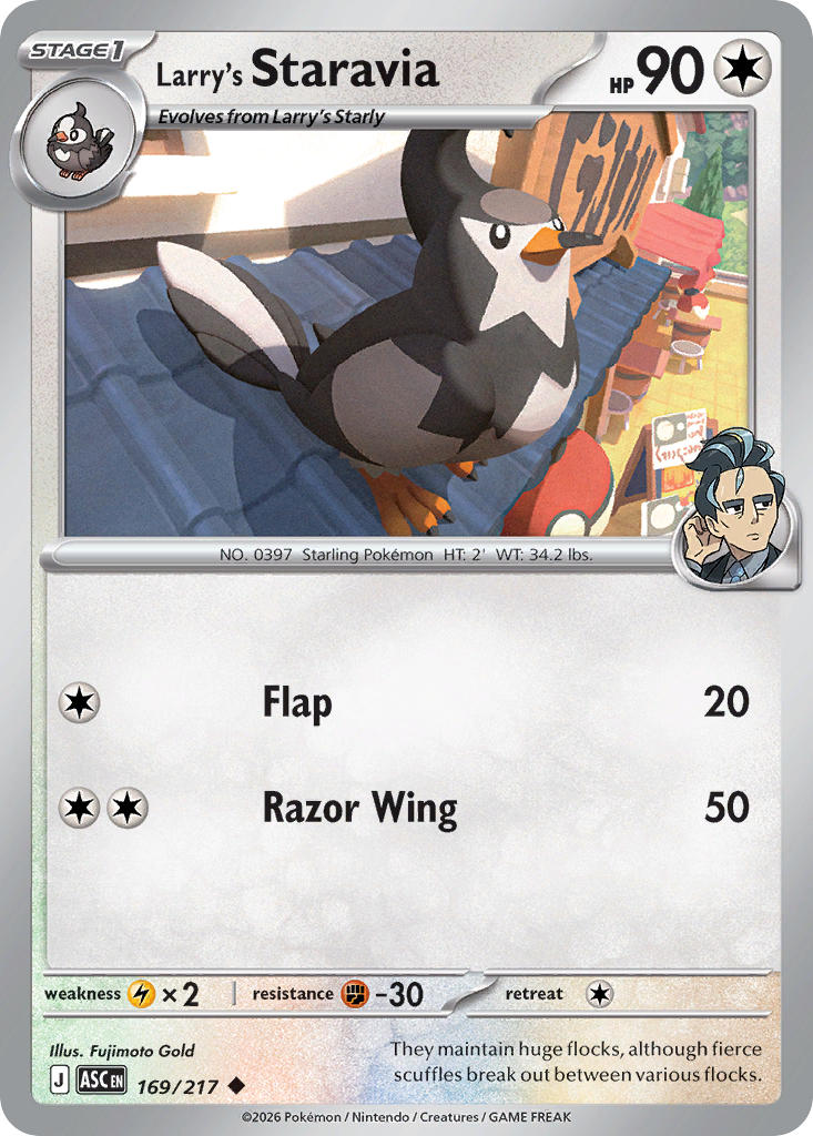 (169/217) Pokemon TCG Ascended Heroes Single: Larry's Staravia Uncommon