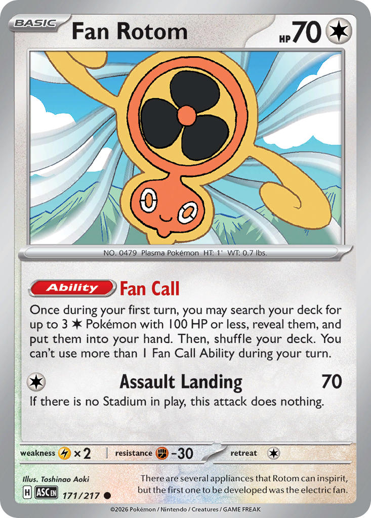 (171/217) Pokemon TCG Ascended Heroes Single: Fan Rotom Common