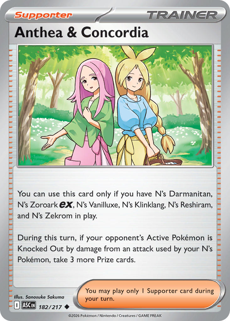 (182/217) Pokemon TCG Ascended Heroes Single: Anthea & Concordia Reverse Holo Uncommon