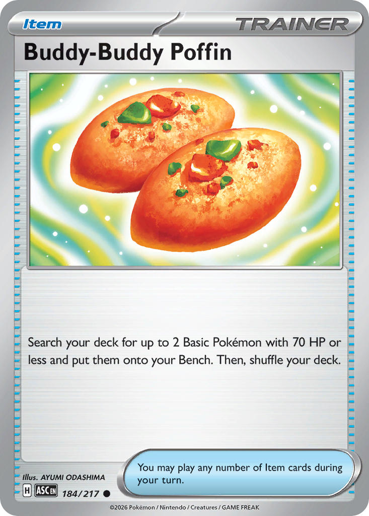 (184/217) Pokemon TCG Ascended Heroes Single: Buddy-Buddy Poffin Reverse Holo Common