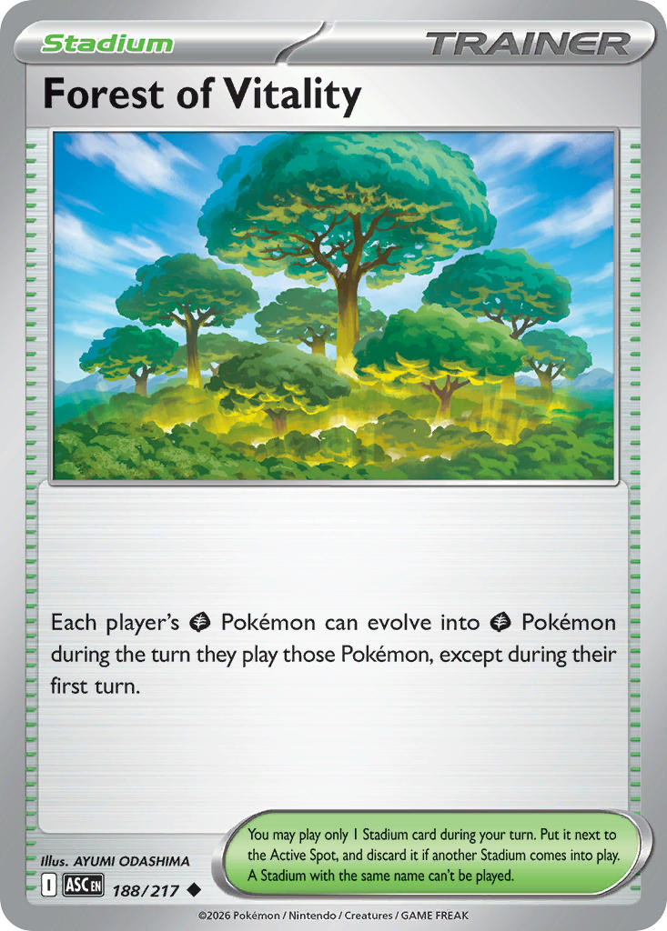 (188/217) Pokemon TCG Ascended Heroes Single: Forest of Vitality Reverse Holo Uncommon