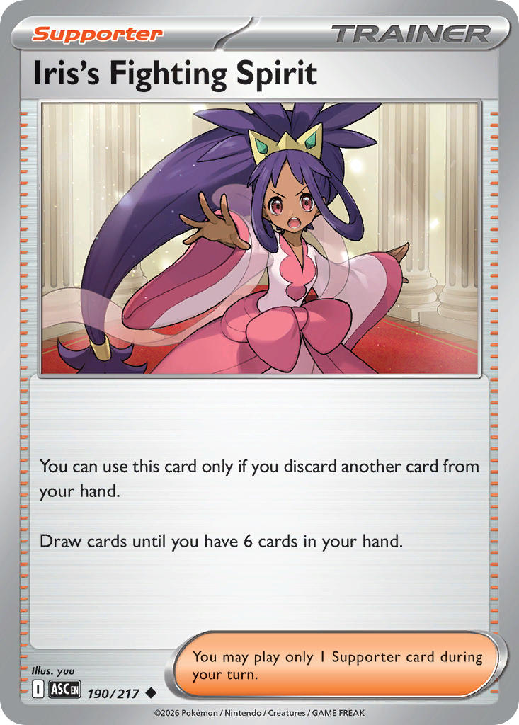 (190/217) Pokemon TCG Ascended Heroes Single: Iris's Fighting Spirit Reverse Holo Uncommon