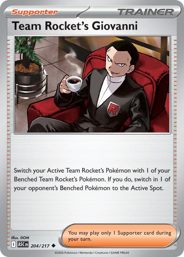 (204/217) Pokemon TCG Ascended Heroes Single: Team Rocket's Giovanni Uncommon