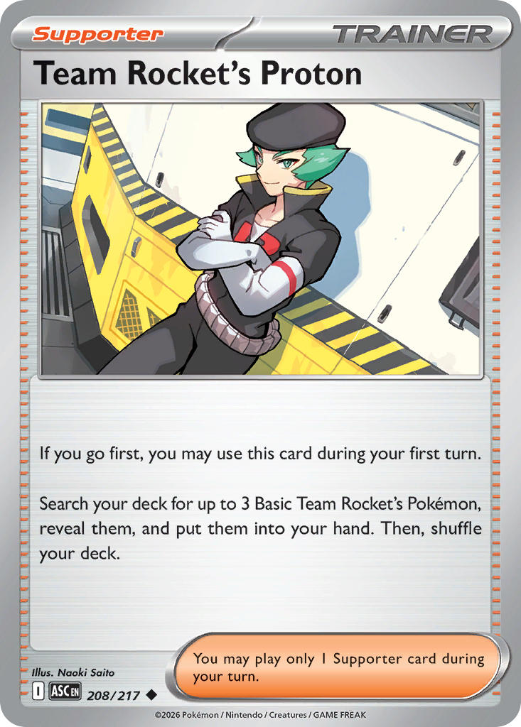 (208/217) Pokemon TCG Ascended Heroes Single: Team Rocket's Proton Reverse Holo Uncommon