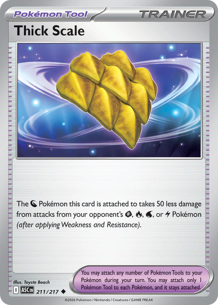 (211/217) Pokemon TCG Ascended Heroes Single: Thick Scale Reverse Holo Uncommon