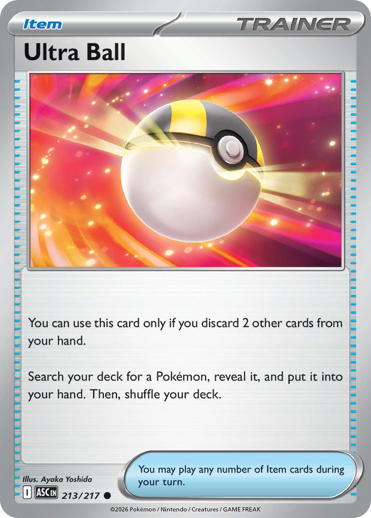 (213/217) Pokemon TCG Ascended Heroes Single: Ultra Ball Reverse Holo Common