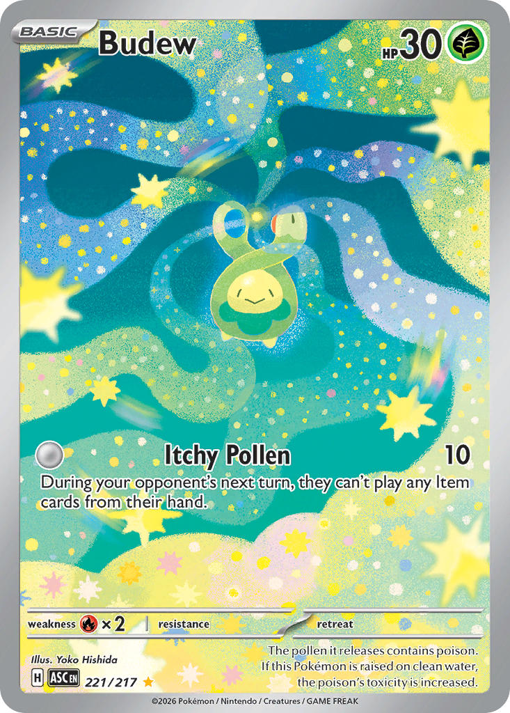 (221/217) Pokemon TCG Ascended Heroes Single: Budew Illustration Rare