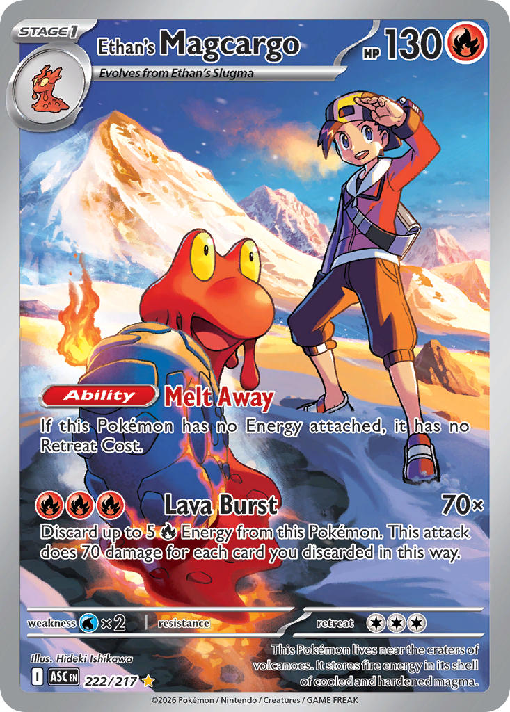 (222/217) Pokemon TCG Ascended Heroes Single: Ethan's Magcargo Illustration Rare