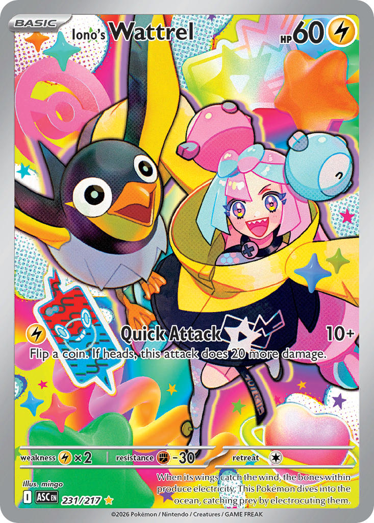 (231/217) Pokemon TCG Ascended Heroes Single: Iono's Wattrel Illustration Rare