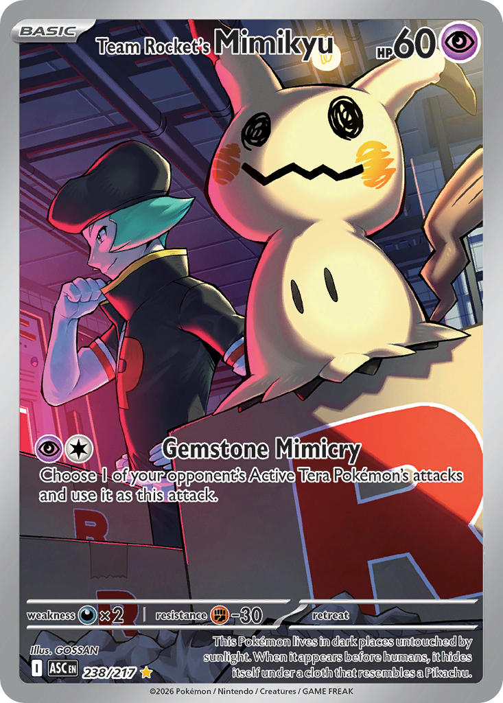 (238/217) Pokemon TCG Ascended Heroes Single: Team Rocket's Mimikyu Illustration Rare