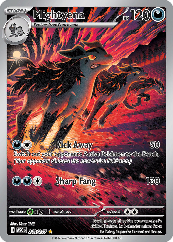 (243/217) Pokemon TCG Ascended Heroes Single: Mightyena Illustration Rare
