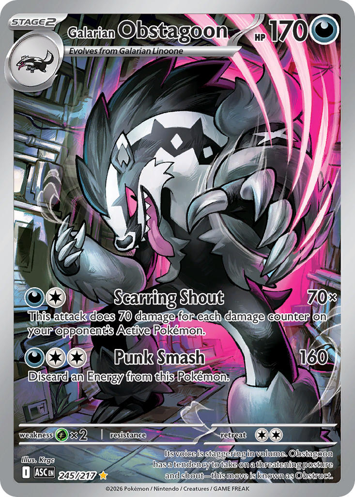 (245/217) Pokemon TCG Ascended Heroes Single: Galarian Obstagoon Illustration Rare
