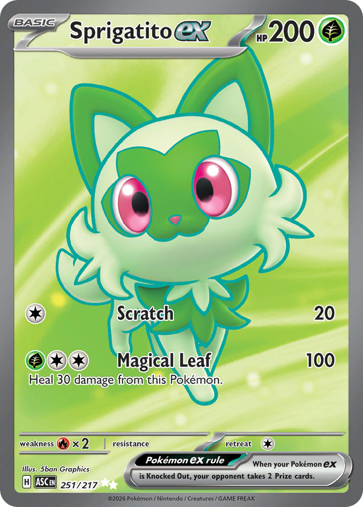 (251/217) Pokemon TCG Ascended Heroes Single: Sprigatito ex Ultra Rare