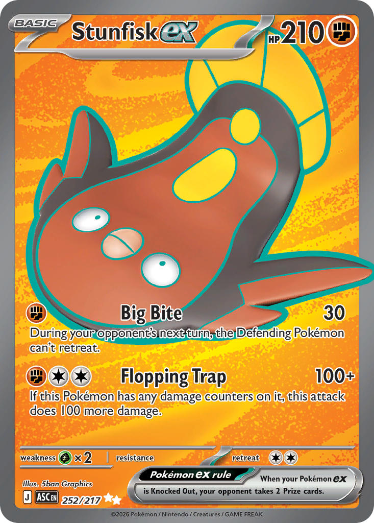 (252/217) Pokemon TCG Ascended Heroes Single: Stunfisk ex Ultra Rare