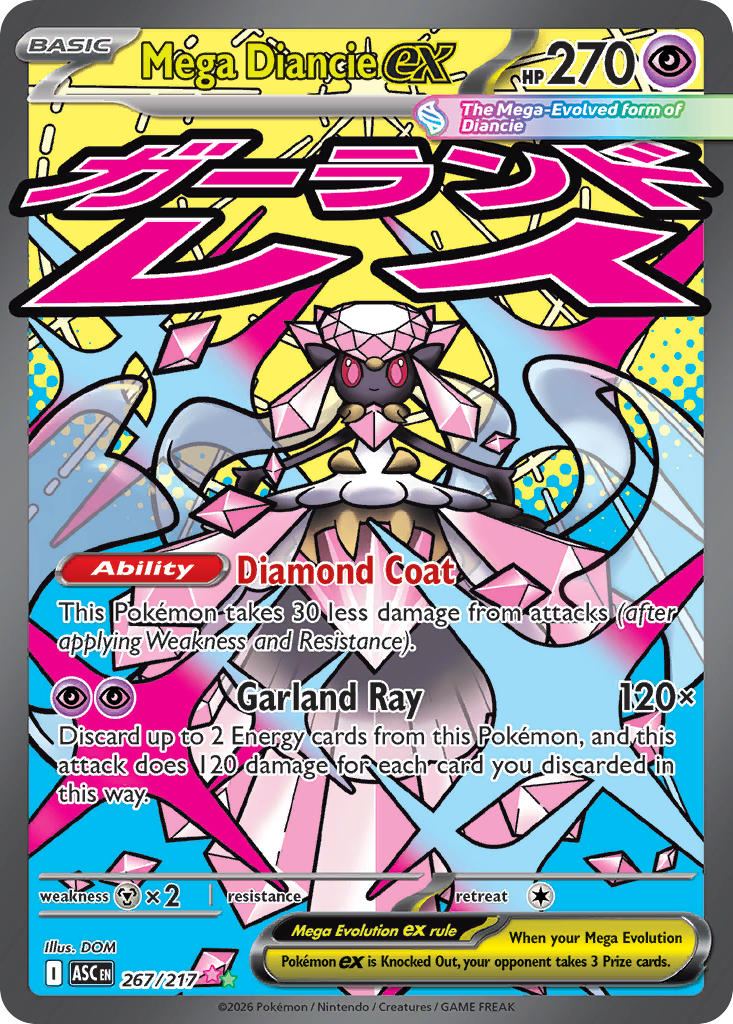 (267/217) Pokemon TCG Ascended Heroes Single: Mega Diancie ex Ultra Rare