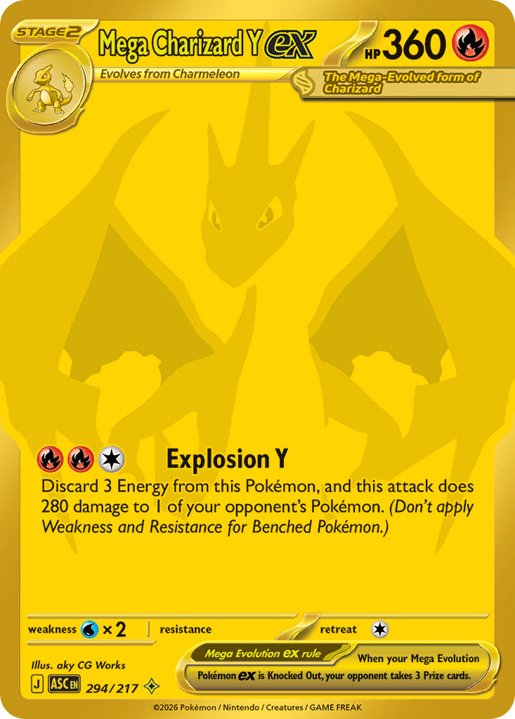 (294/217) Pokemon TCG Ascended Heroes Single: Mega Charizard Y ex Secret Rare