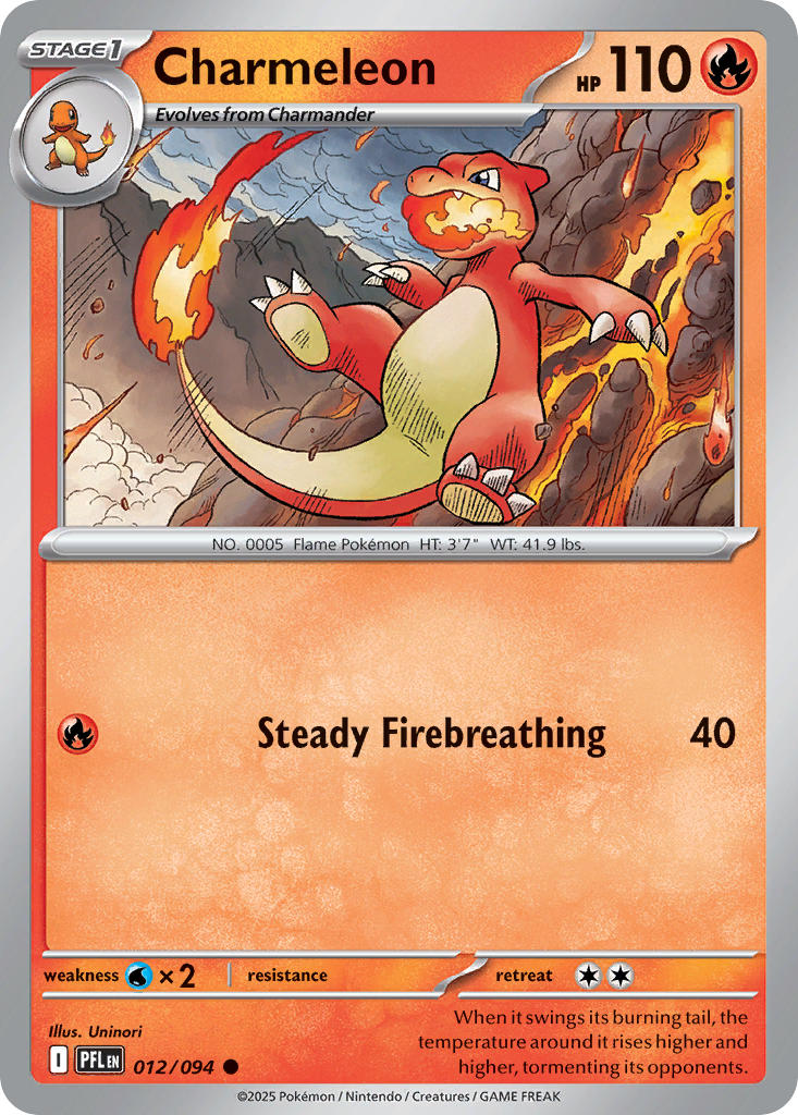 (012/094) Pokemon TCG Phantasmal Flames Single: Charmeleon Common