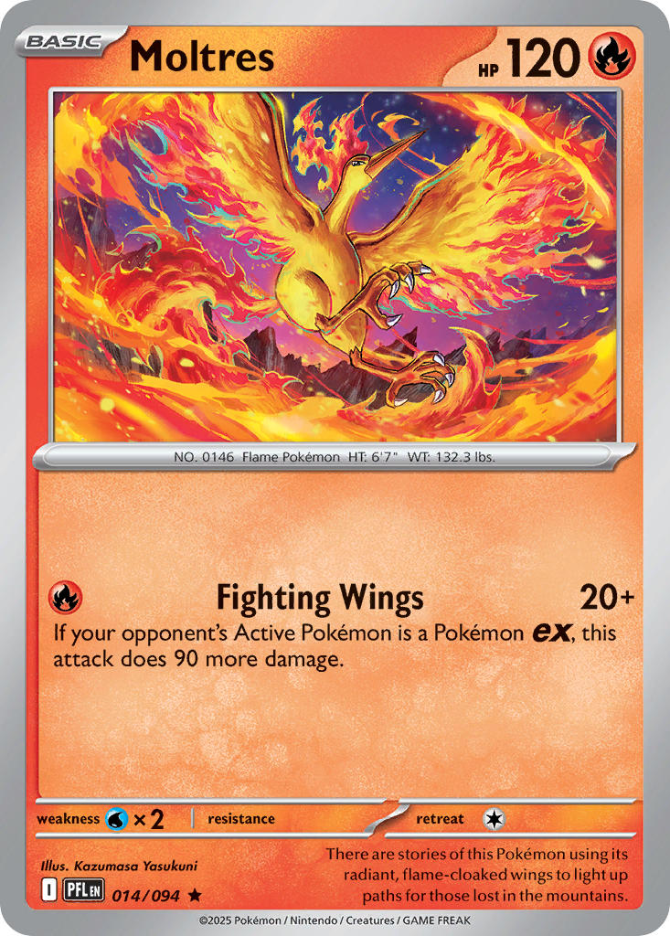 (014/094) Pokemon TCG Phantasmal Flames Single: Moltres Reverse Holo Rare