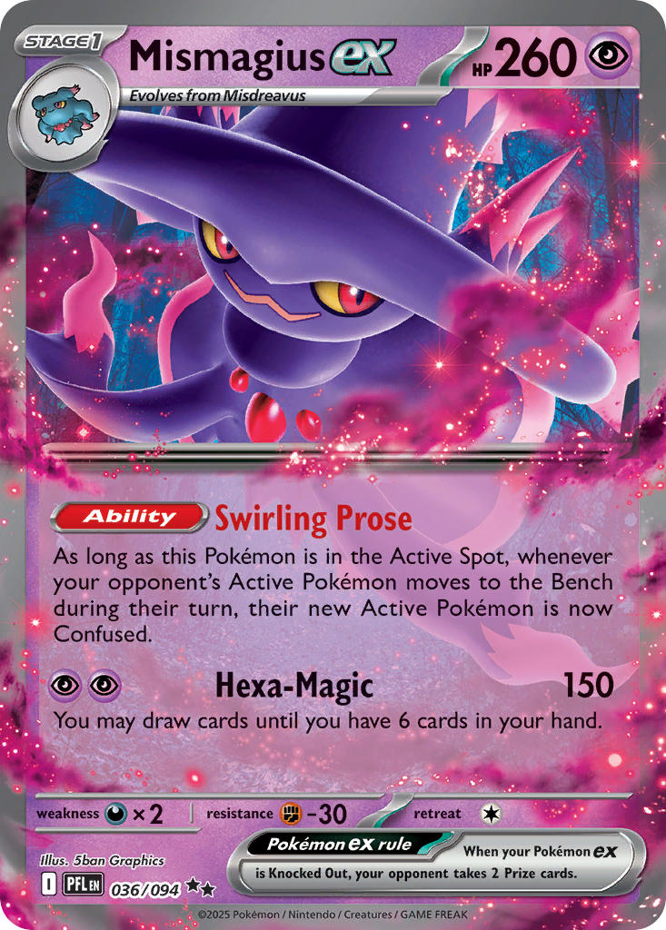 (036/094) Pokemon TCG Phantasmal Flames Single: Mismagius ex Double Rare