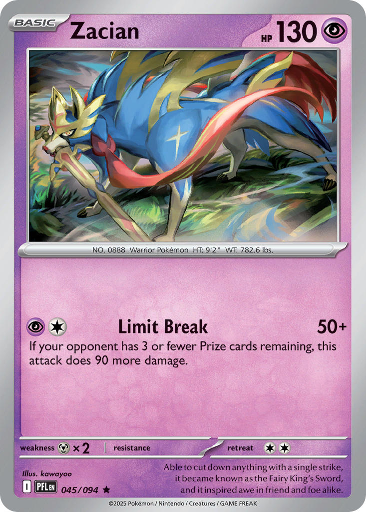 (045/094) Pokemon TCG Phantasmal Flames Single: Zacian Reverse Holo Rare