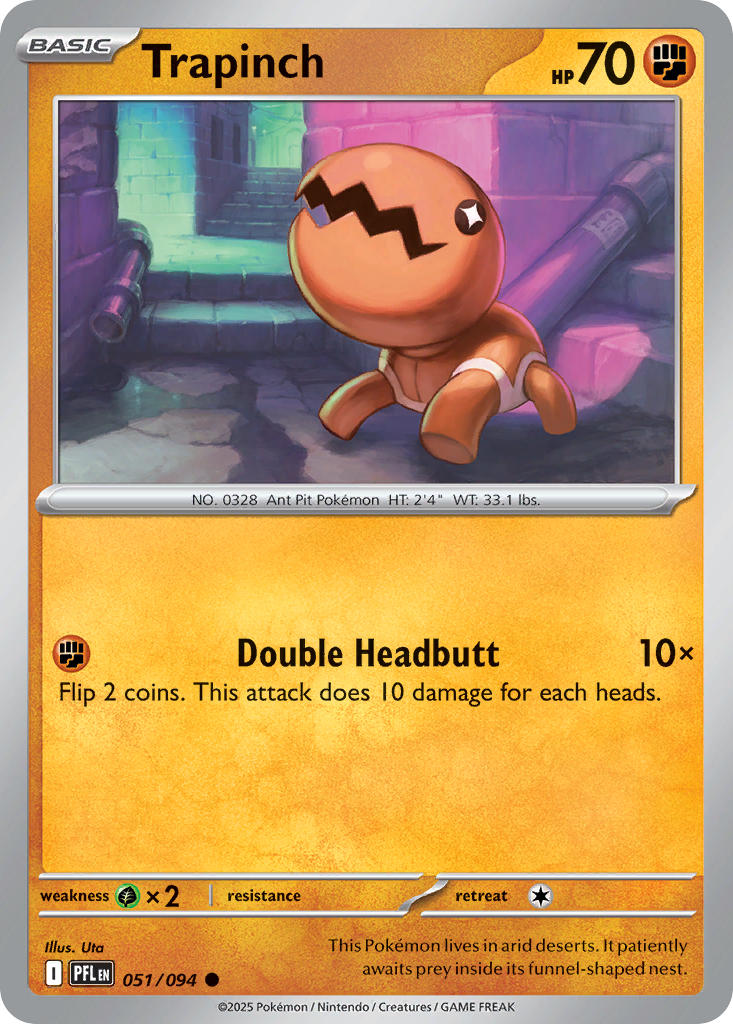 (051/094) Pokemon TCG Phantasmal Flames Single: Trapinch Common