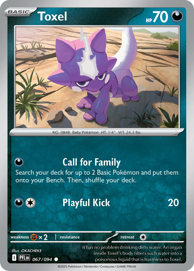 (067/094) Pokemon TCG Phantasmal Flames Single: Toxel Reverse Holo Common