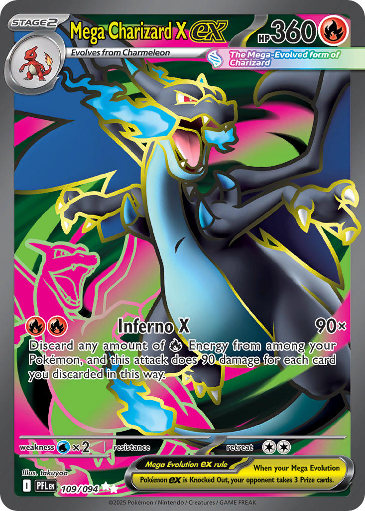 (109/094) Pokemon TCG Phantasmal Flames Single: Mega Charizard X ex Ultra Rare