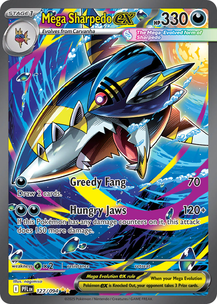 (127/094) Pokemon TCG Phantasmal Flames Single: Mega Sharpedo ex Special Illustration Rare