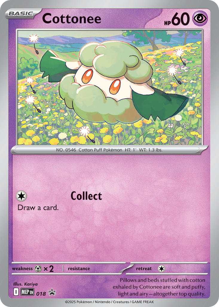 (018) Pokemon TCG MEP Black Star Promos Single: Cottonee Promo