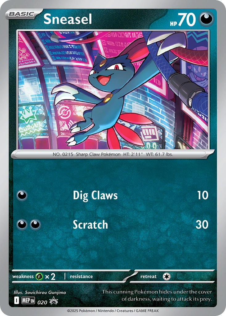 (020) Pokemon TCG MEP Black Star Promos Single: Sneasel Promo