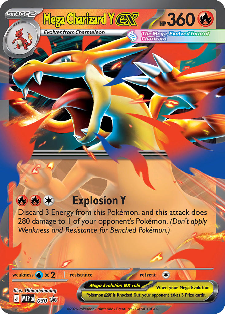 (030) Pokemon TCG MEP Black Star Promos Single: Mega Charizard Y ex Promo