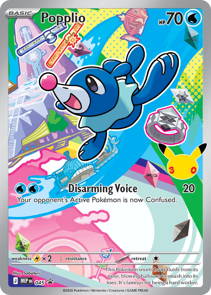 (045) Pokemon TCG MEP Black Star Promos Single: Popplio Promo
