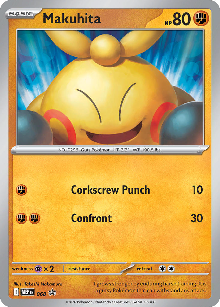 (068) Pokemon TCG MEP Black Star Promos Single: Makuhita Promo