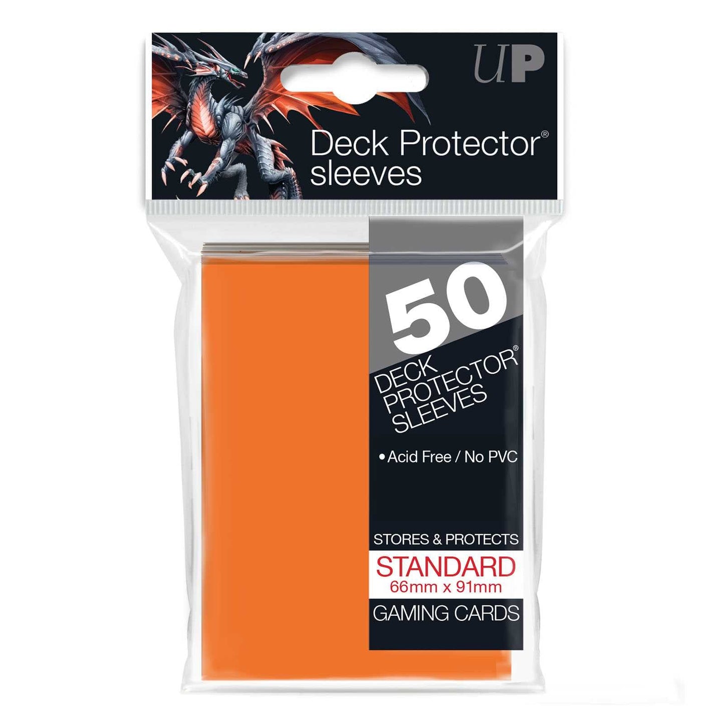 Ultra Pro: Pro Gloss Deck Protector Sleeves Standard Size (50 ct) - Solid Orange