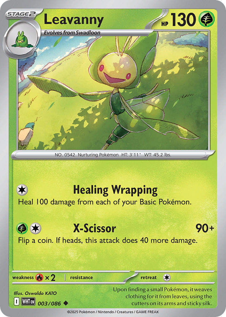 (003/086) Pokemon TCG White Flare: Additionals Single: Leavanny Common Master Ball Holo