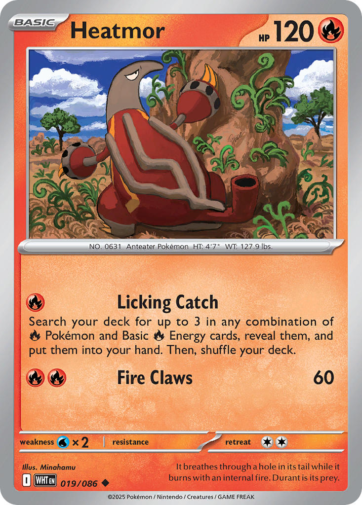 (019/086) Pokemon TCG White Flare: Additionals Single: Heatmor Uncommon Master Ball Holo