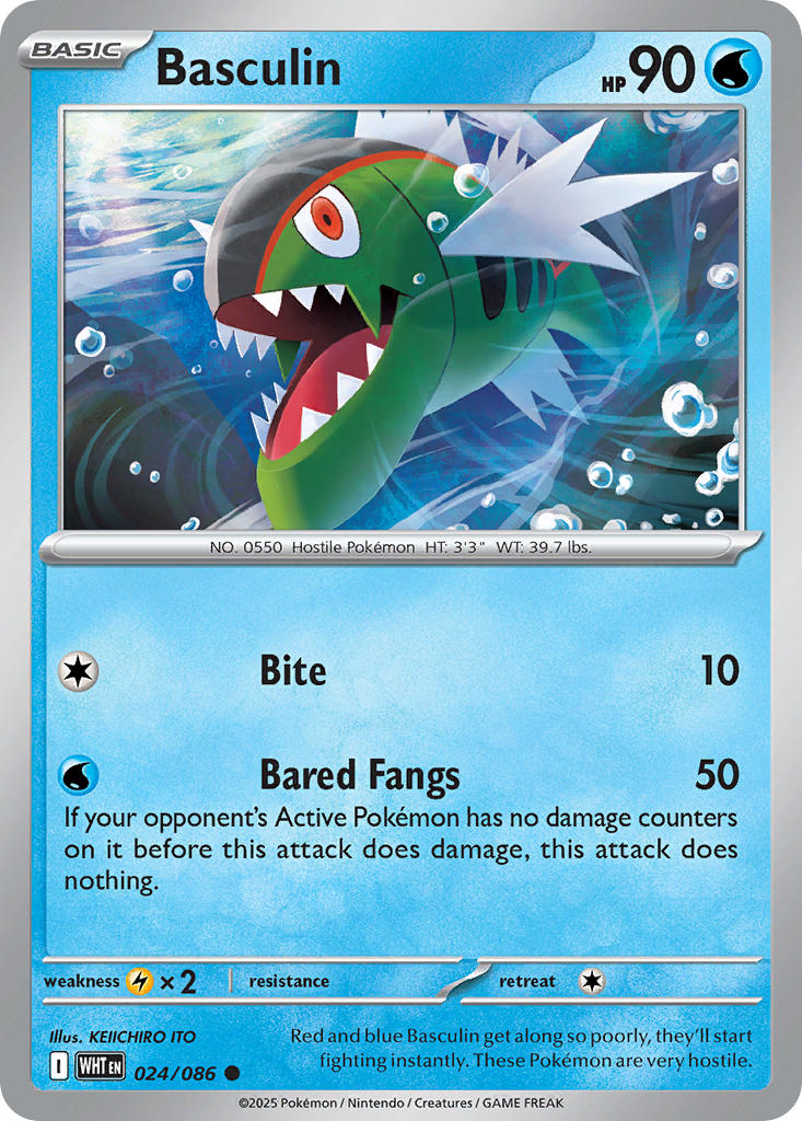 (024/086) Pokemon TCG White Flare Single: Basculin Reverse Holo Common