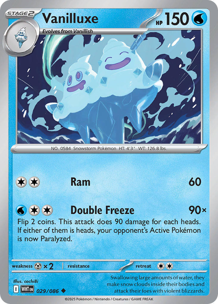 (029/086) Pokemon TCG White Flare: Additionals Single: Vanilluxe Uncommon Master Ball Holo