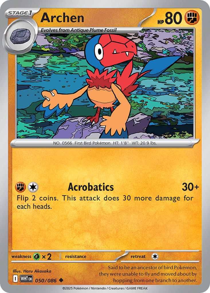 (050/086) Pokemon TCG White Flare Single: Archen Uncommon